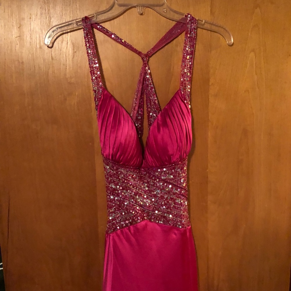 Jovani Pink High-Low Hem